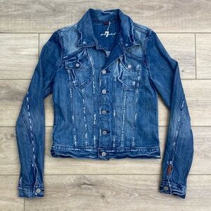 7 FAM‎ Distressed Denim Jacket
